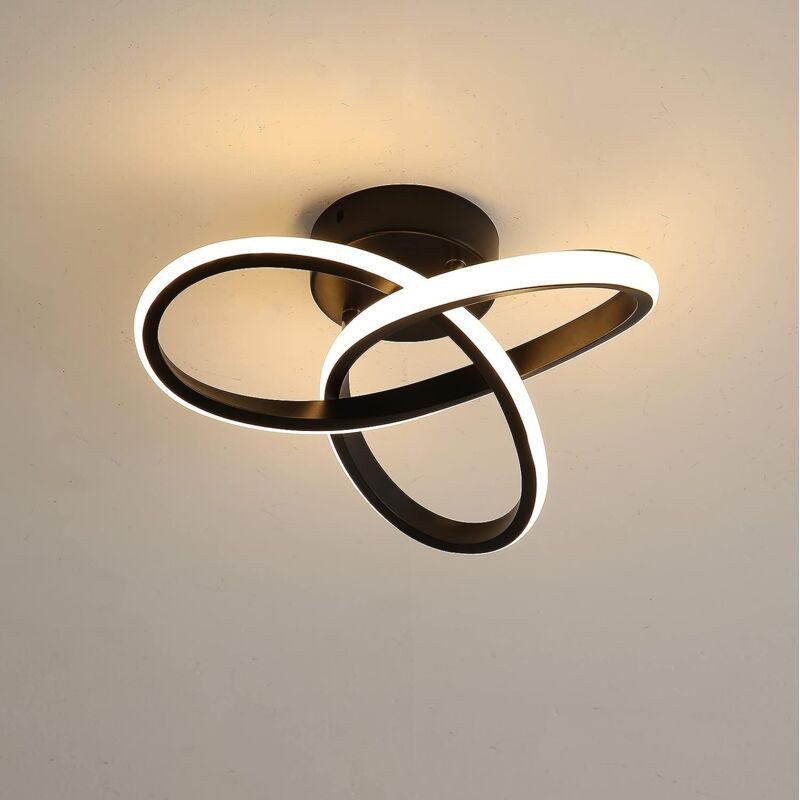 Moderne Led-deckenleuchte, 22 W, 2500 Lm, Schwarzer Kronleuchter Für Schlafzimmer, Wohnzimmer, Flur, Durchmesser 26 Cm, 3000 K Warmweißes Licht