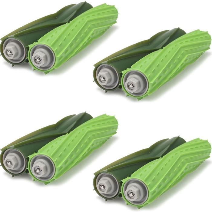 Walzenbürste – 8-teilig – Schwarzes Gummi – Tiefenreinigung – Für Irobot Roomba Serie I