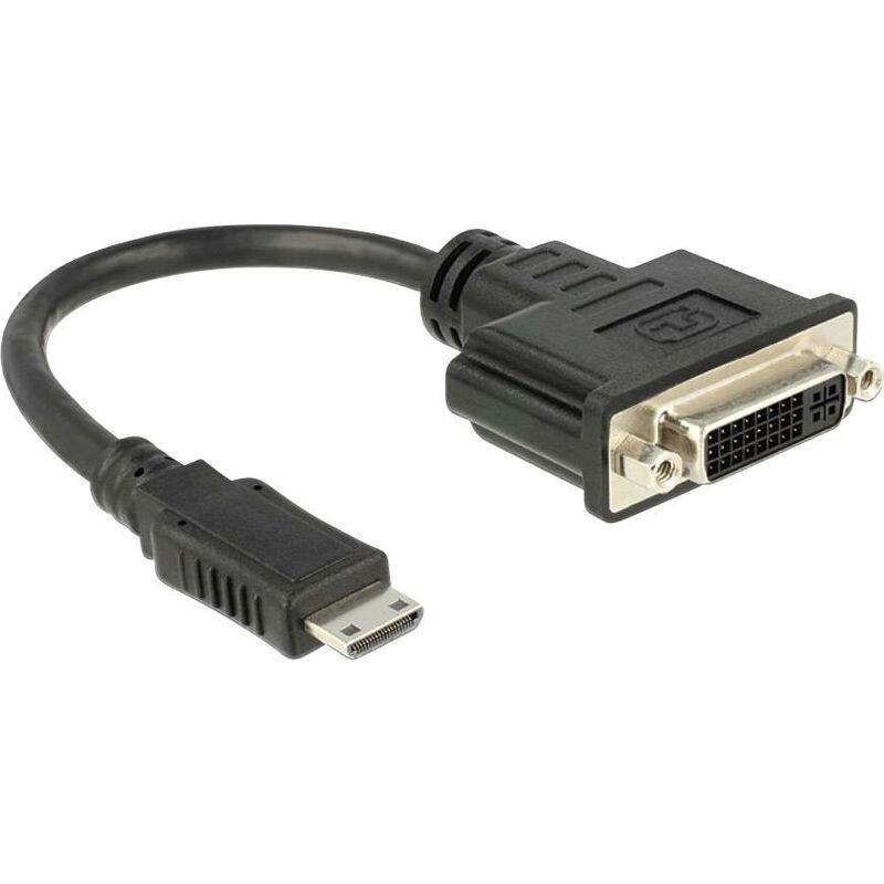 Delock 65564 Hdmi-zu-dvi-adapter [1x Hdmi-stecker Mini-c - 1x Dvi-buchse 24+5-polig] 20,00 Cm Schwarz