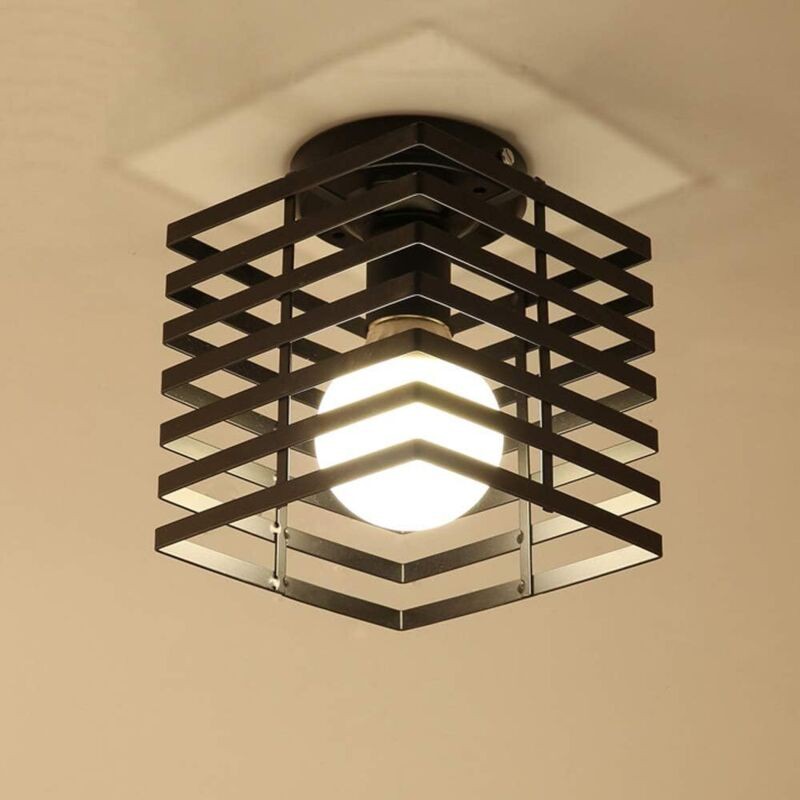 Industrielle Käfig-deckenleuchte, Pendelleuchte Aus Metall Für Schlafzimmer, Küche, Flur, Schwarz