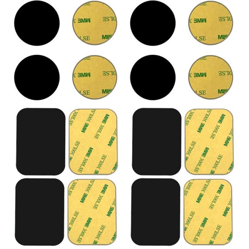 Set Mit 8 Selbstklebenden Metallplatten Für Magnetische Autohandyhalterung (schwarz)
