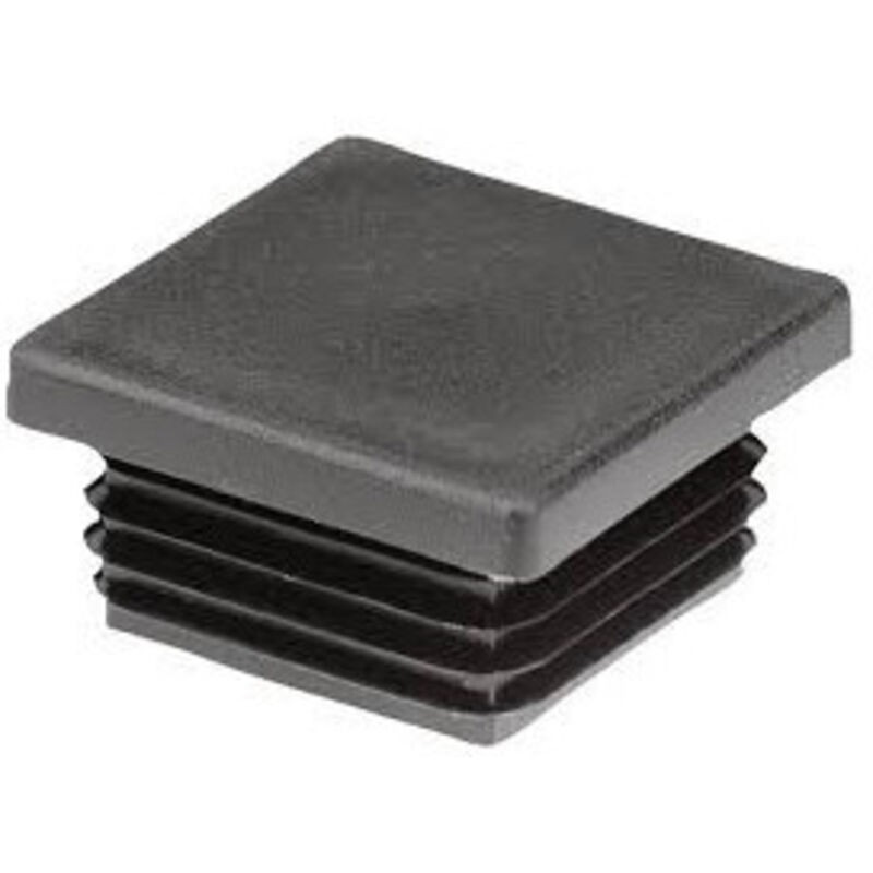 Bouchon Carré 50x50 Épaisseur Tole Du Tube 2.6 À 4 Polyethylène Noir-1 Pièce