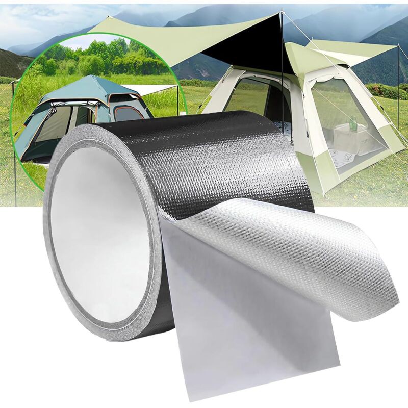 Ruban De Réparation Pour Auvents, Bâches, Toiles, Tentes, Voiliers, Kit De Réparation, Imperméable Et Résistant Aux Uv, 8 Cm X 5 M (noir)