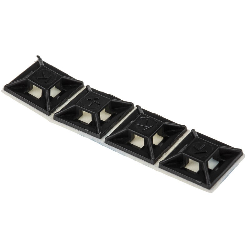 Embase Pour Serre-câbles Autoadhésive Noire 12.5mm X 12,5 Mm, Ø Fixation 3.2mm ( Prix Pour Sachet De 50 )