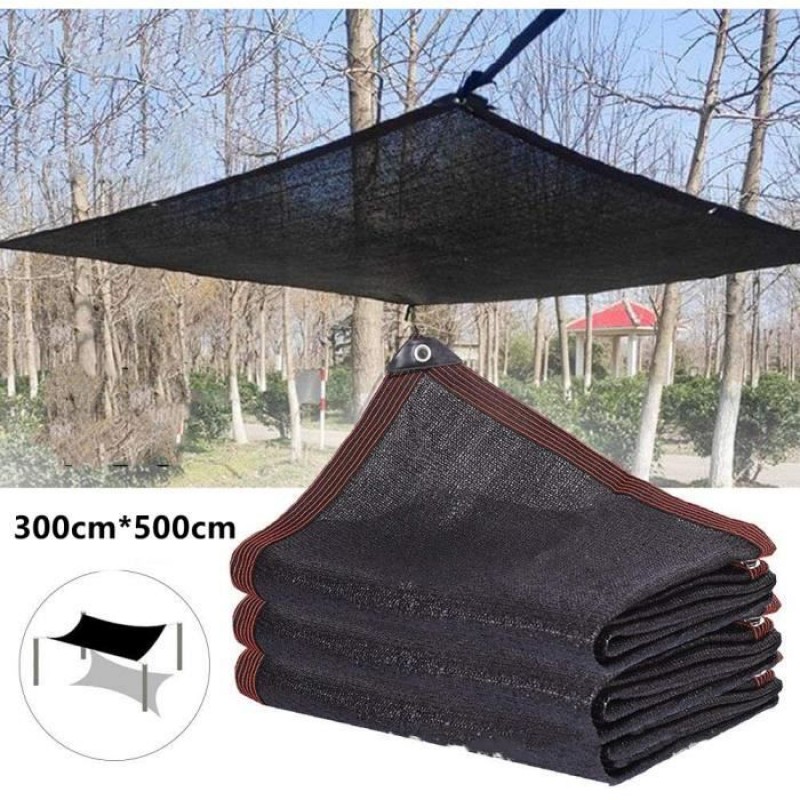 Sonnensegel – 3 X 5 M – Rechteckig – Schwarz – Uv-schutz