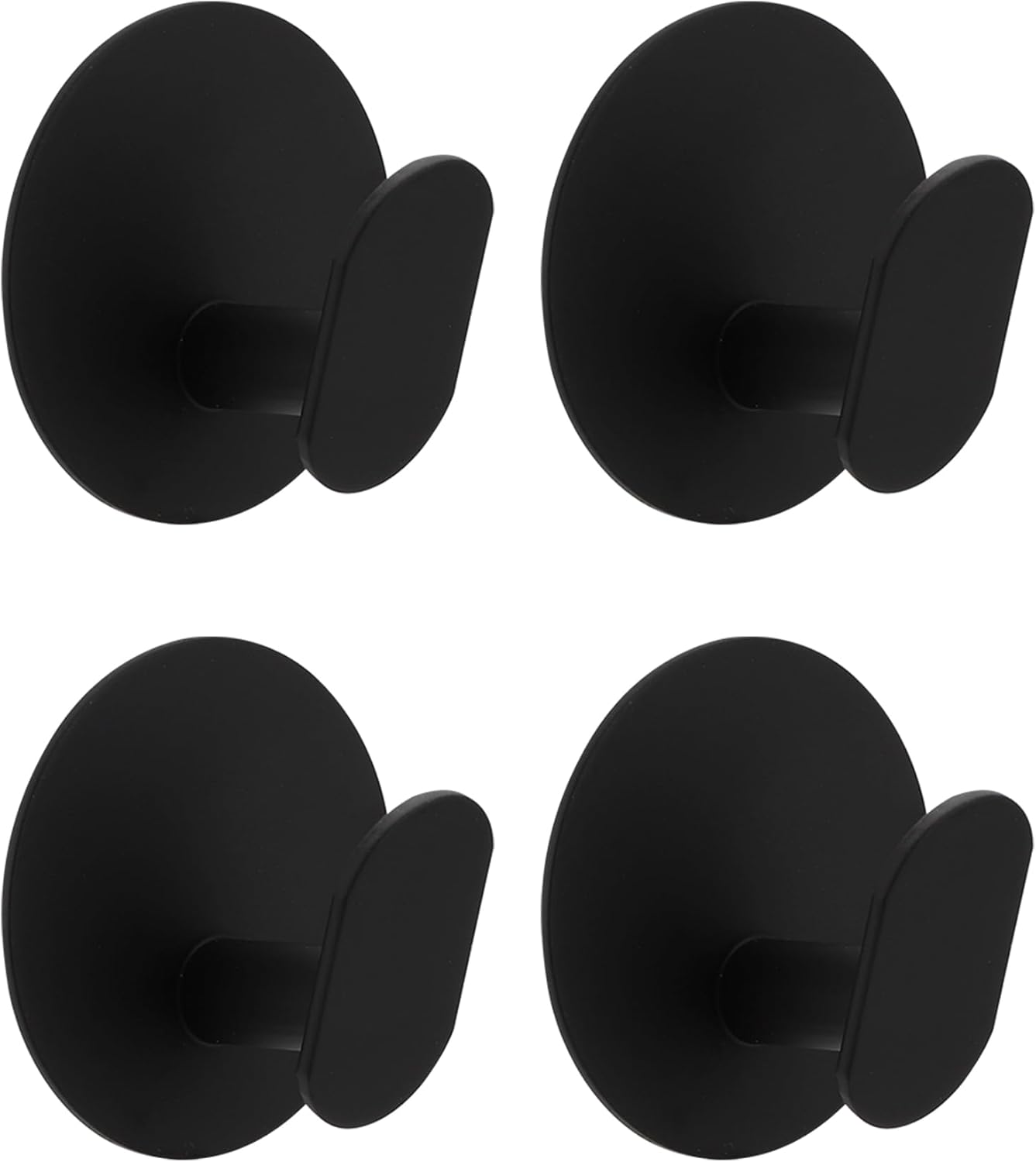 4 Runde Wandhaken – Schwarzer Edelstahl – Selbstklebend, Kein Bohren Erforderlich, 5 Kg – Für Bad Und Küche – Modernes Design