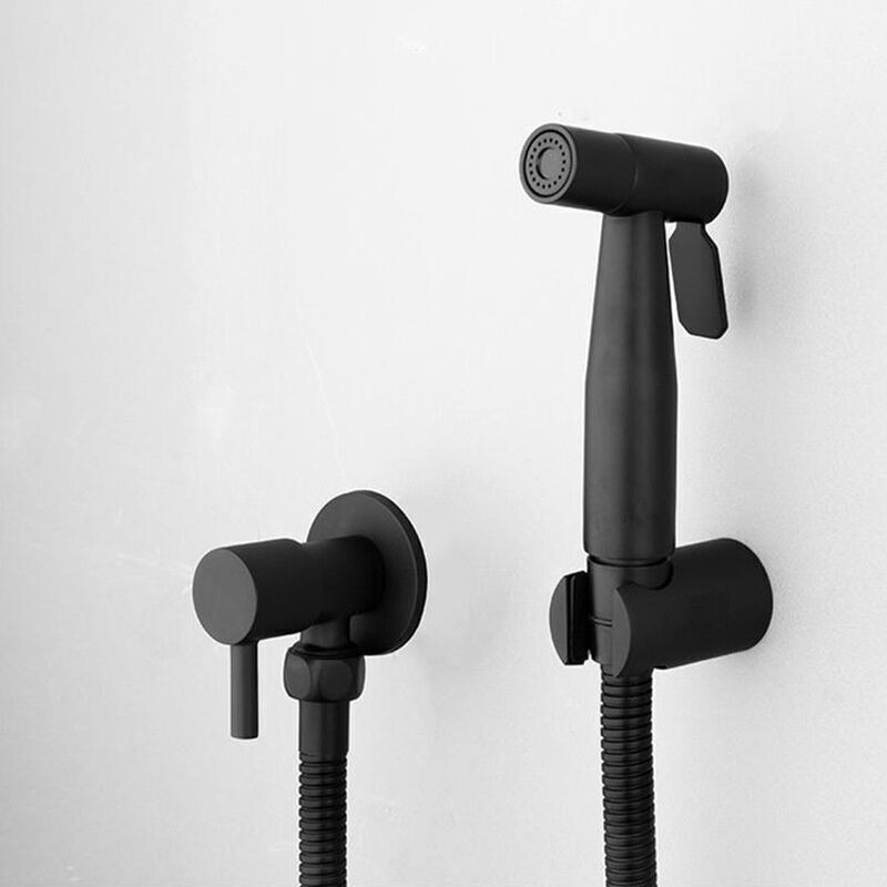 Noir Portable Bidet Pulvérisateur Toilette Robinet En Acier Inoxydable Bain Froid Shattaf Valve Pulvérisateur Ensemble