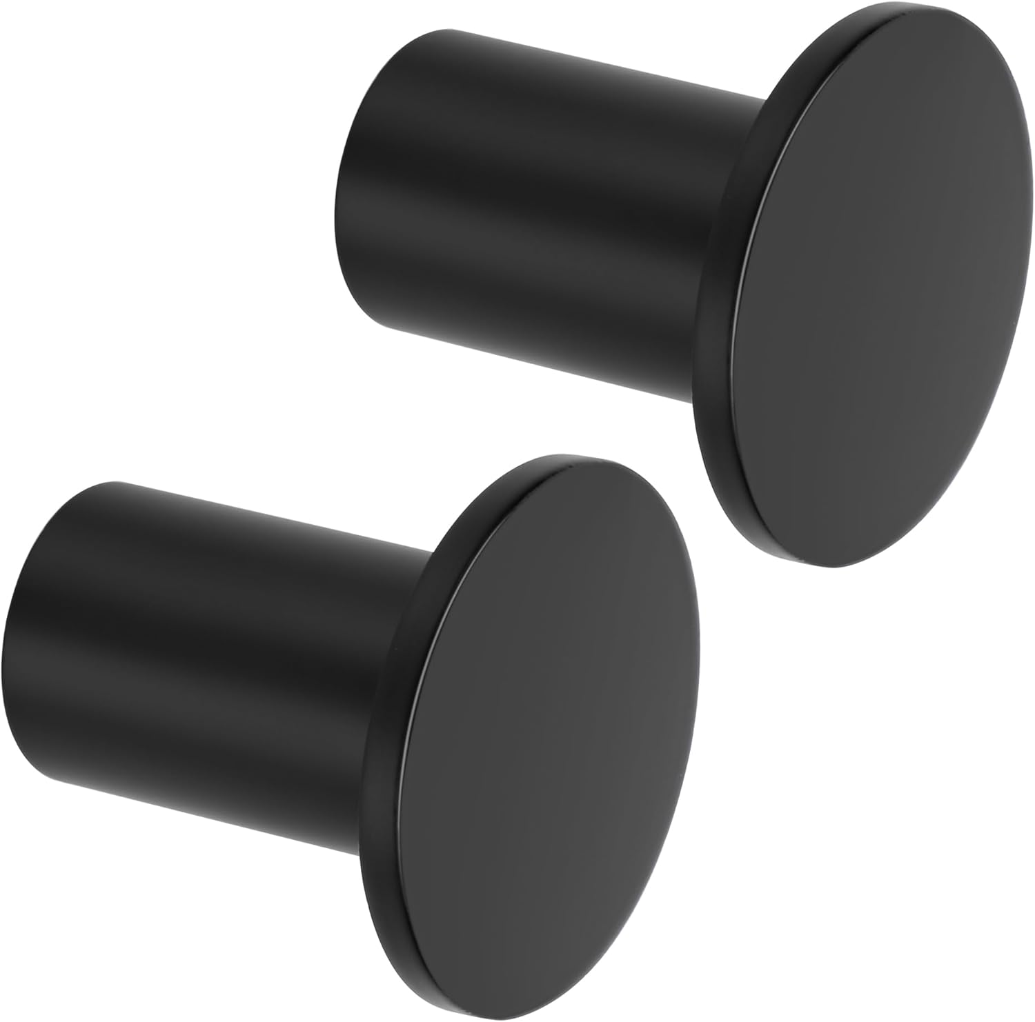 Wandhaken – 2 Stück – Mattschwarzer Edelstahl – Stabile 45-mm-halterung – Für Bad Und Küche – Minimalistisches Design