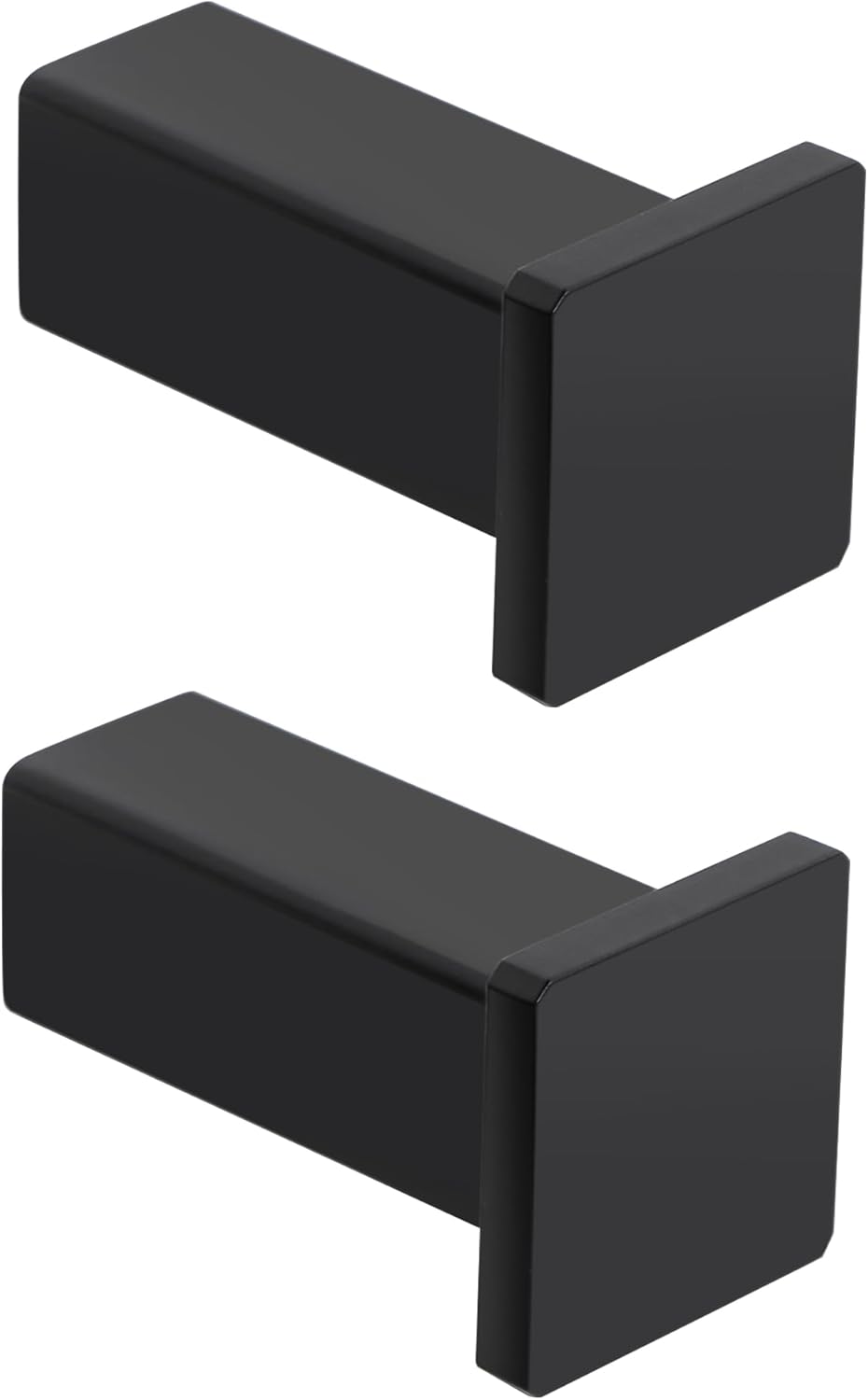 Quadratische Wandhaken – 2 Stück – Schwarzer Edelstahl – Tragkraft Bis 15 Kg – Badezimmer Und Eingangsbereich – 45 Mm