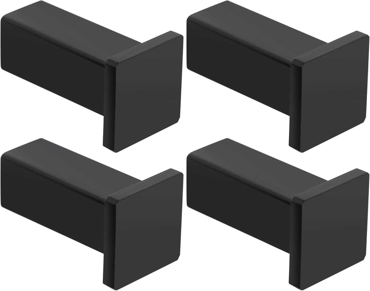 Quadratische Wandhaken – 4 Stück – Schwarzer Edelstahl – Tragkraft Bis 15 Kg – Badezimmer Und Flur – 45 Mm