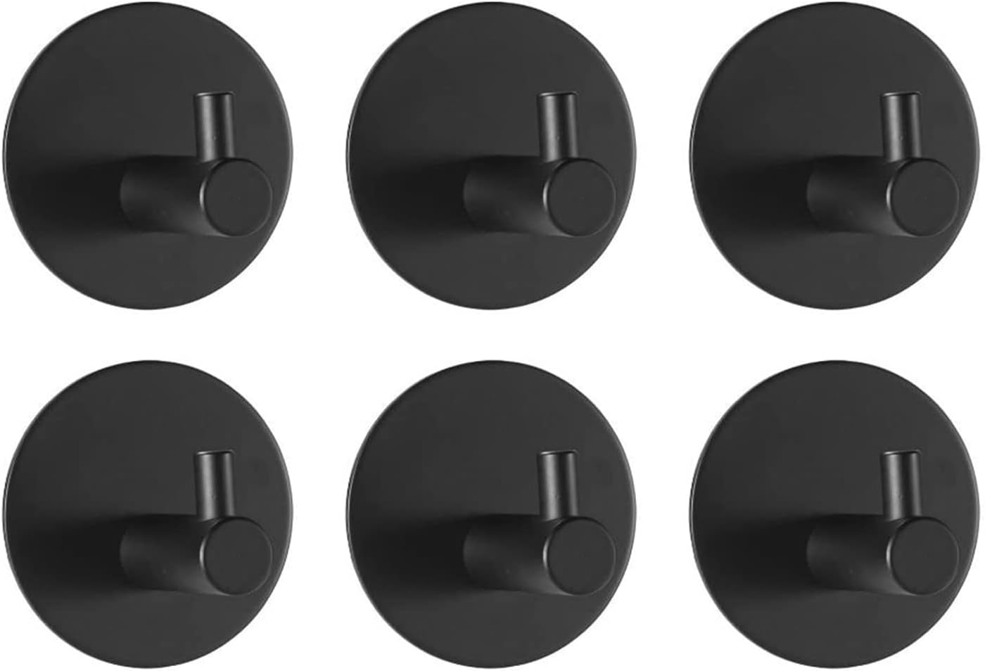 6-teiliges Set Schwarzer Edelstahl-wandhaken, Kein Bohren Erforderlich, Für Handtücher Und Schlüssel, Badezimmer, Küche, 5 X 5 Cm