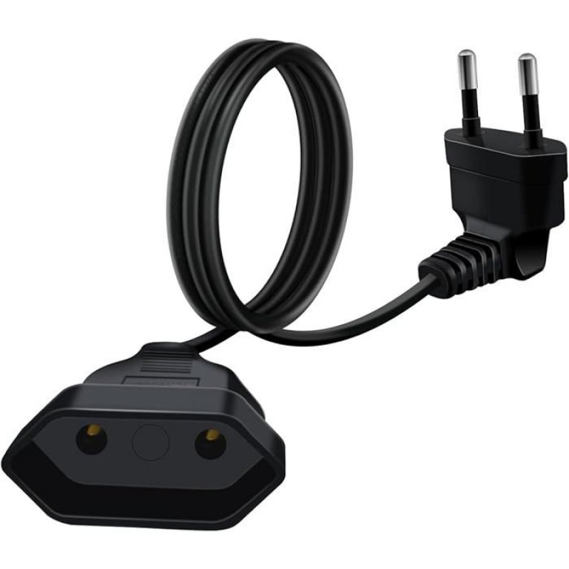 Hualisiji Euro-verlängerungskabel 2,5 A 250 V 625 W, Schwarz, 5 M