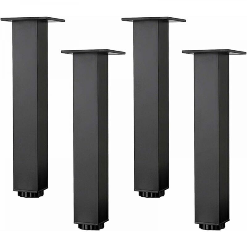 Pieds De Meuble En Aluminium À Hauteur Réglable, Pieds De Table De Canapé, Pieds De Commode De Salle De Bain, 5cm, Noir Mat, Avec Vis, Lot De 4