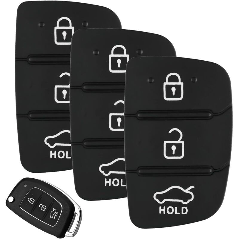 Lot De 3 Coques De Clé À 3 Boutons Compatibles Avec Hyundai I40 I30 I20 I10 Ix20 Ix30 Ix35 Santa Fe Tucson Elantra Accent Coque De Rechange En