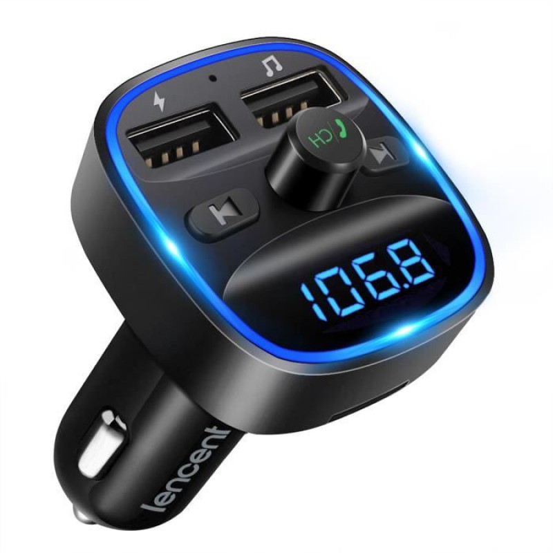 Fm-transmitter – Bluetooth-mp3-player – Freisprecheinrichtung – Schwarz – Radioadapter