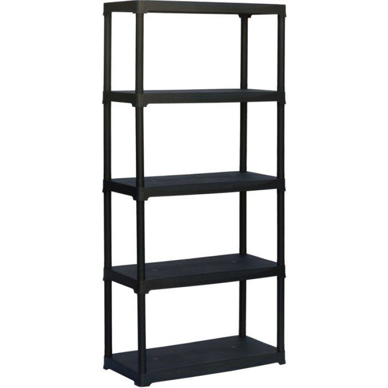 Aufbewahrungsregal – Eta 845 – 5 Ablagen – Kunststoff – 80 X 39 X 180 Cm – Schwarz