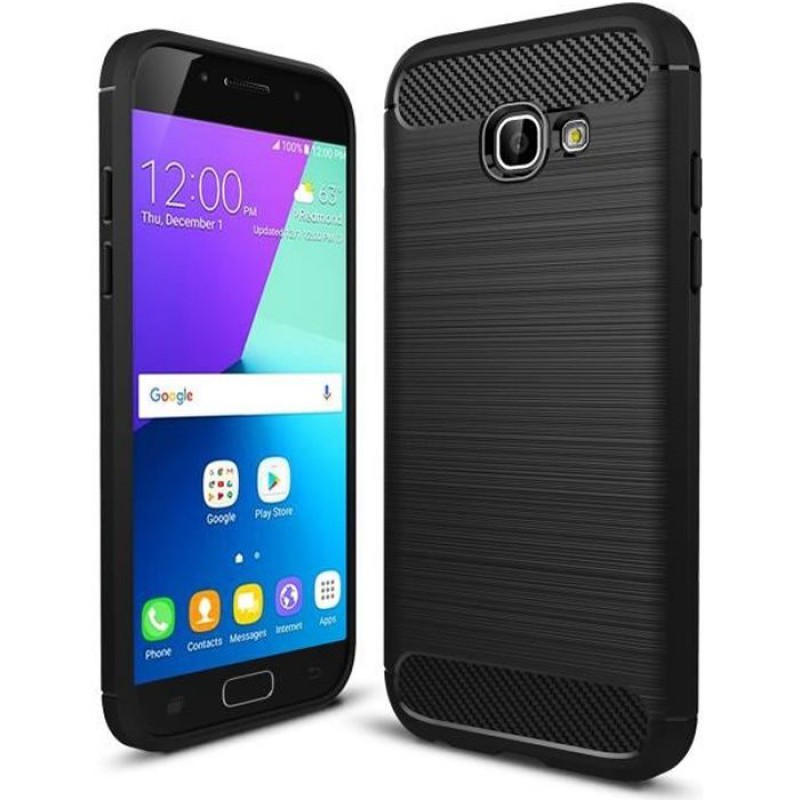 Galaxy A5 2017 Hülle, Tpu-bumper, Kohlefaser, Stoßfeste Schutzhülle Für Samsung Galaxy A5 2017 - Schwarz