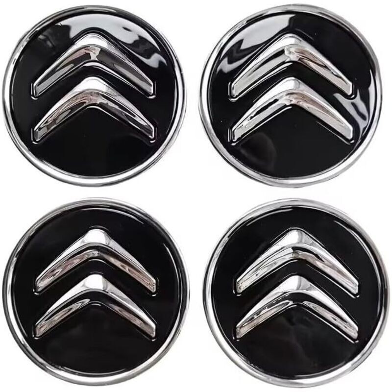 Lot De 4 Enjoliveurs Pour Citroen C1 C3 C4 C5 C6 Ds3 Fregi Jantes En Alliage Logo, 60 Mm Noir