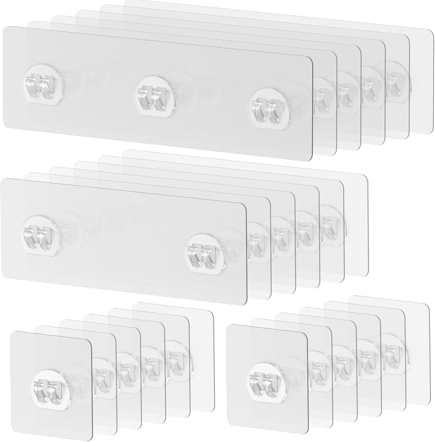 Ersatz-klebehaken – 24 Stück – Verstärktes, Transparentes Pvc – Bohrfreie Montage Bis 10 Kg – Für Bad Und Küche – Universalgröße