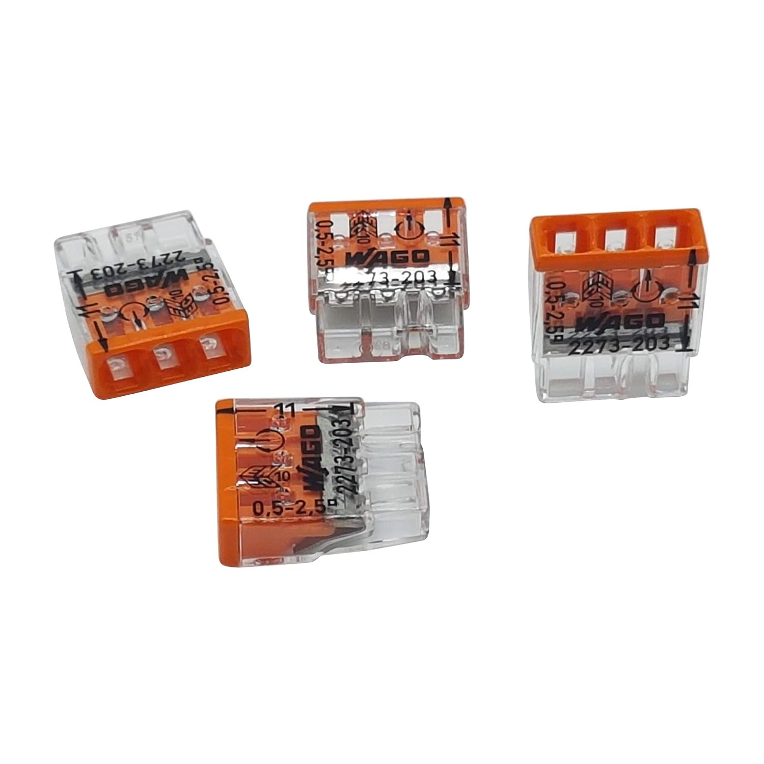 3-polige Elektrische Steckverbinder – 20er-pack – Transparentes Polymer – Steckverbinder – Kupfer-aluminium-verbindung – 0,5 Bis 2,5 Mm²