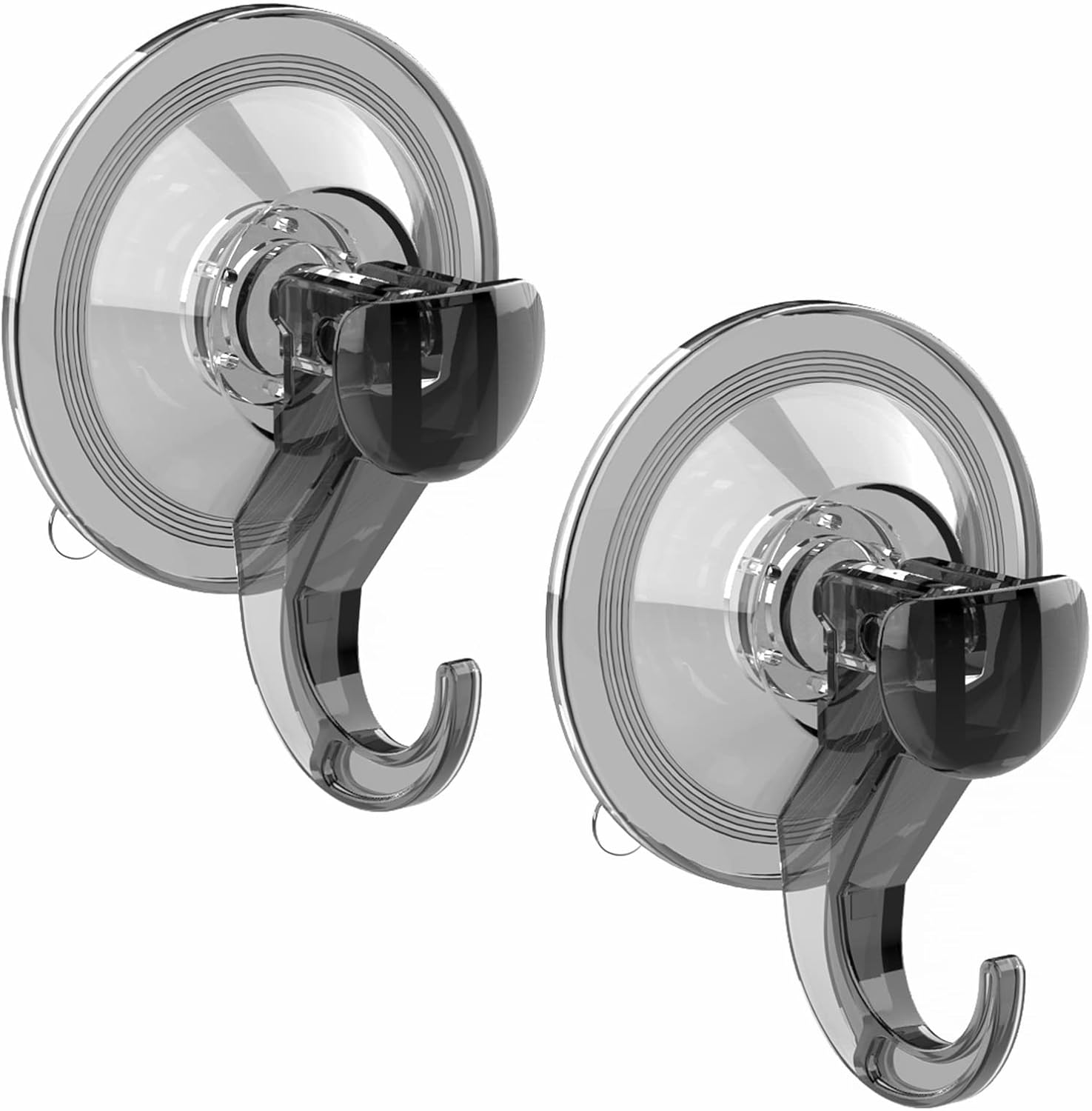 Saugnapfhaken – 2er-set – Transparenter Pet-kunststoff – Tragkraft Bis Zu 3 Kg – Für Bad Und Küche – Unauffälliges Design