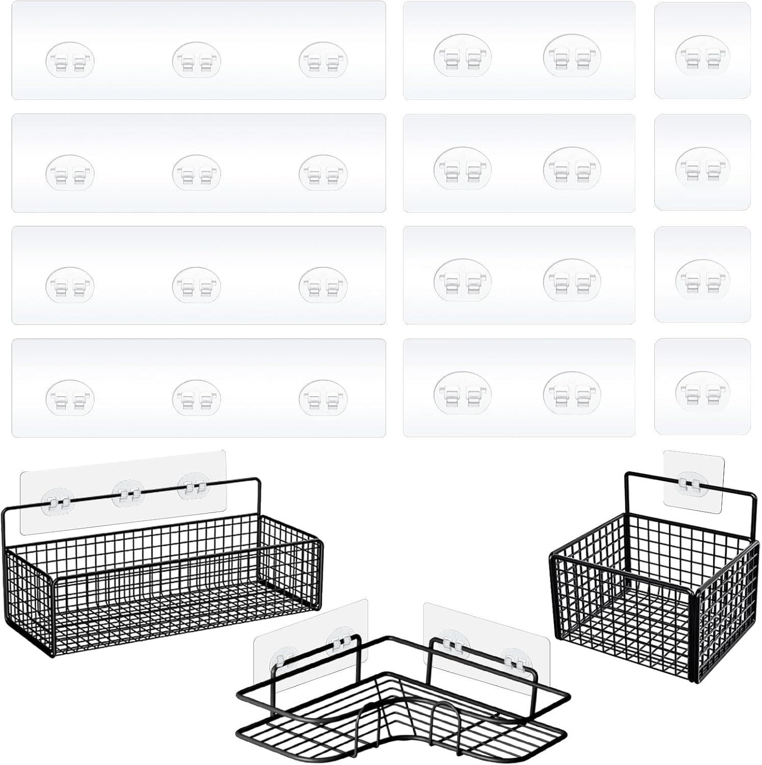Set Mit 4 Klebehaken – Transparenter Kunststoff – Kein Bohren Erforderlich – 5 Kg – Für Bad Und Küche – 14 X 6 X 0,9 Cm