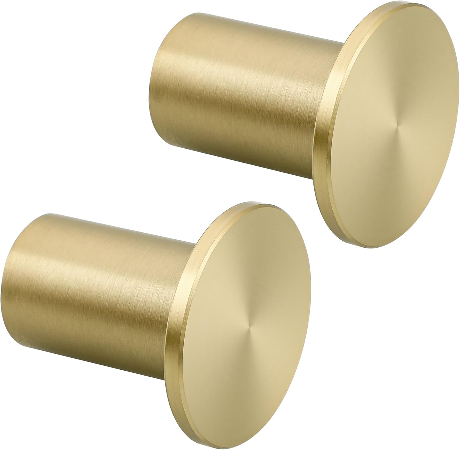Runder Wandhaken – 2er-set – Goldfarbener Edelstahl – Robuste, Unsichtbare Befestigung – Für Bad Und Küche – Durchmesser 45 Mm