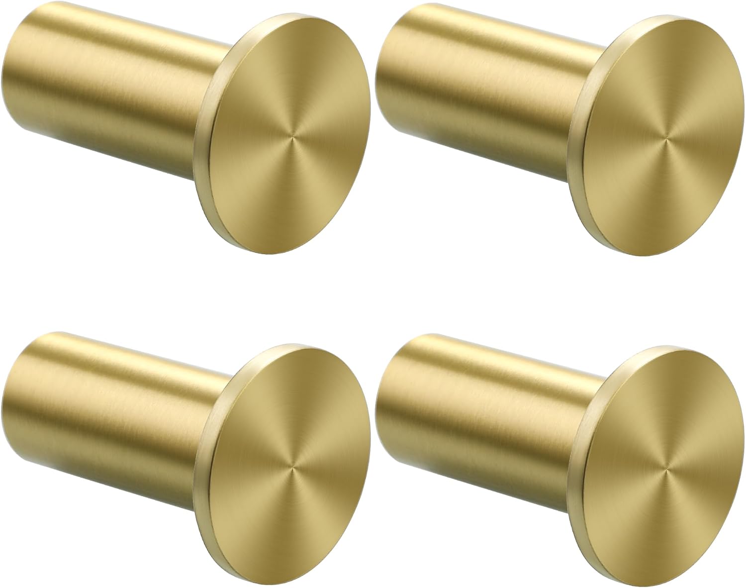 Wandhaken – 4er-set – Goldfarbener Edelstahl – Stabile Schraubbefestigung – Bad/küche – Durchmesser 45 Mm