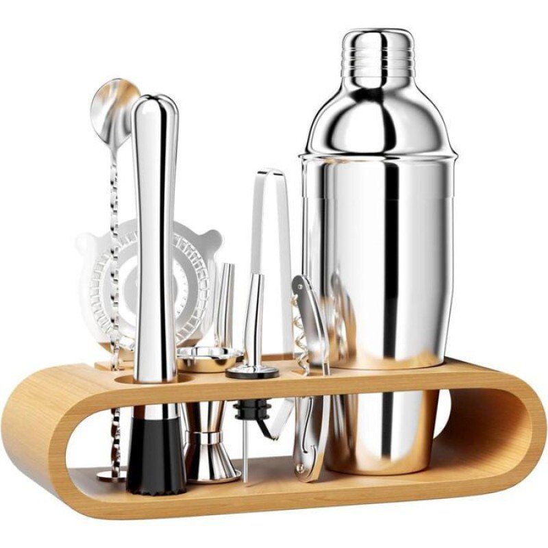 Cocktailshaker Aus Edelstahl – 750 Ml – 10-teilig – Profi-set – Silber – Edelstahl – Leicht Zu Reinigen