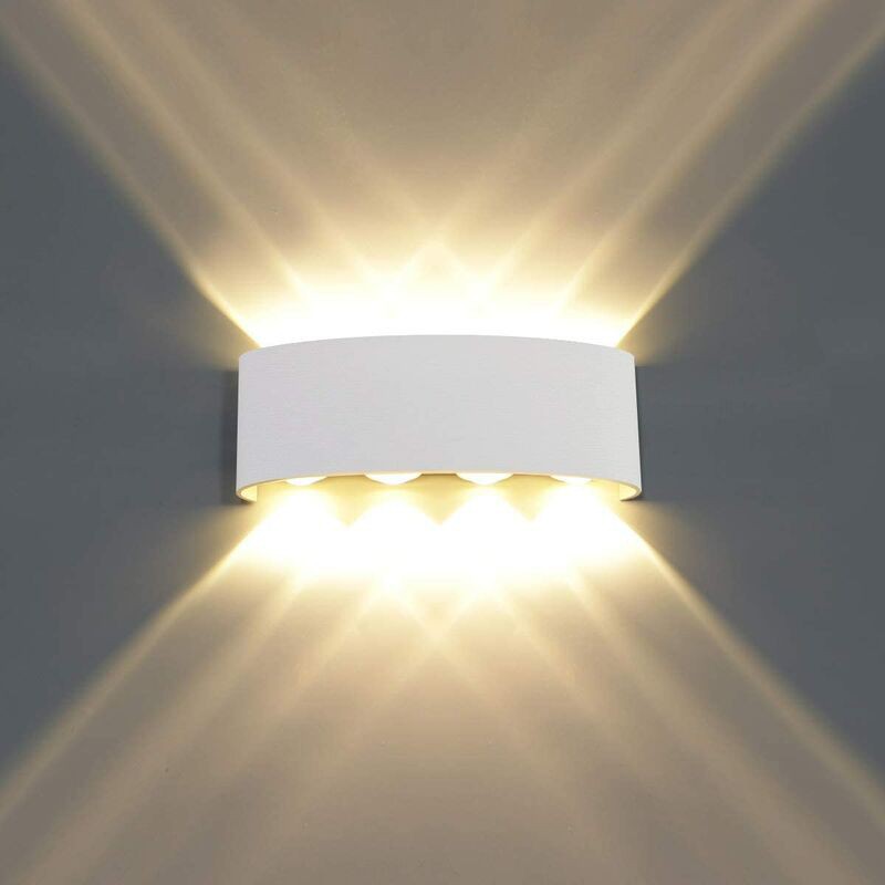 Moderne Led-wandleuchte, Kreative Wandlampe, Weiße Dekorative Wandleuchte, 8 W Warmweißes Licht – 1 Stück