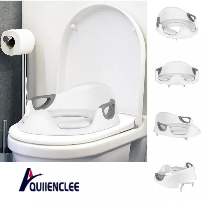 Wc-sitzverkleinerer Für Kinder – 1 Stück – Pvc Und Pp – Rutschfest Mit Rückenlehne – Für Runde Und Ovale Toiletten – Weiß, 37 X 33 X 16 Cm
