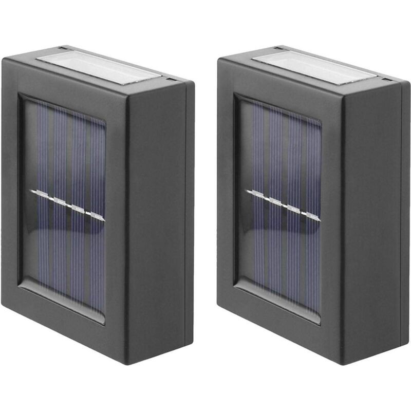 Lot De 2 Appliques Murales Solaires D'Extérieur Blanc Froid - Lot De 2 Appliques Murales Solaires D'Extérieur Blanc Froid