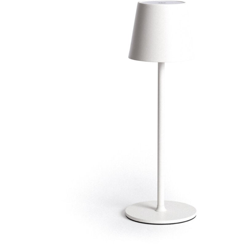 Lampe À Poser Led Portable 3w Anisa Métal Avec Batterie Rechargeable Usb Blanc