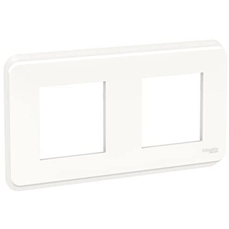 Unica Pro Plaque De Finition Blanc 2 Postes Schneider Nu400418 - Unica Pro Plaque De Finition Blanc 2 Postes Schneider Nu400418