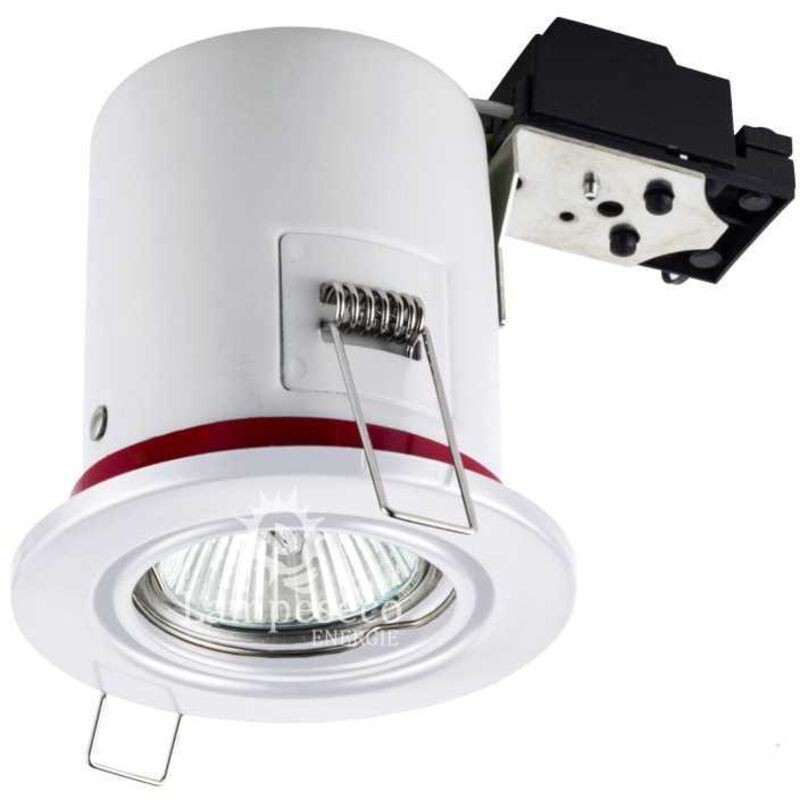 Support De Spot Bbc Orientable Blanc Diametre 90mm Avec Douille Gu10 Automatique Ref. 826
