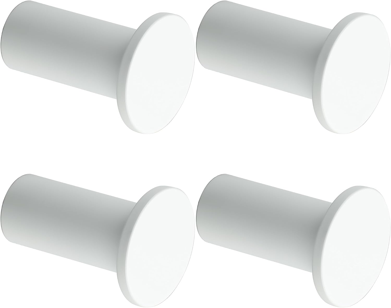 Wandhaken – 4 Stück – Weißer Edelstahl – Robuste Befestigung – Bad/küche – 45 Mm