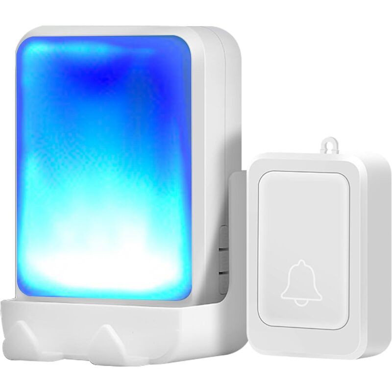 Sonnette Flash Avec 7 Couleurs Vives Et 8 Volumes Pour Seniors Et Malentendants (blanc)