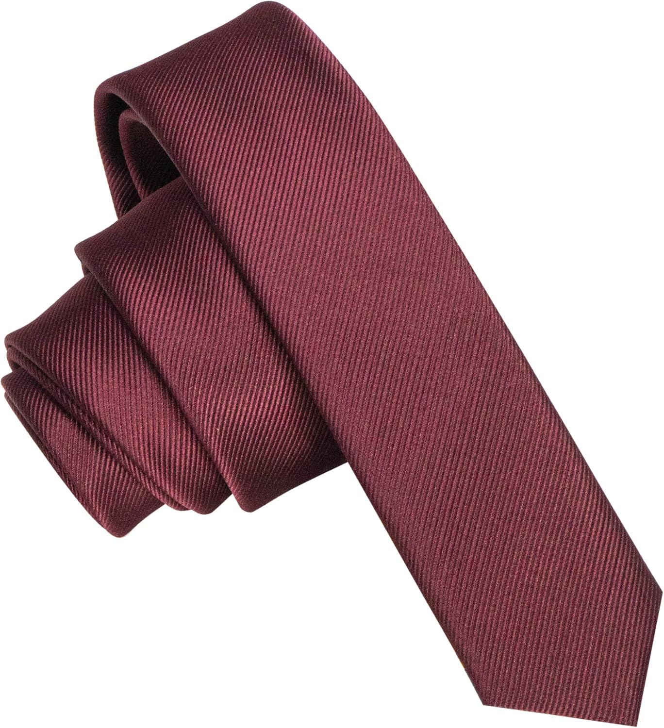 Seidenkrawatte Für Herren, 4 Cm Breit – 1 Stück – Hochwertiger Stoff – Extra Schmales Design – Für Business Und Formelle Anlässe – Burgunderrot Und