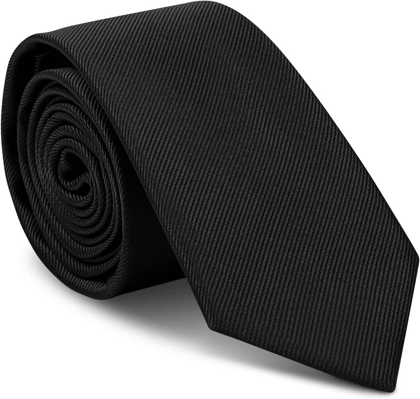Schmale Herrenkrawatte – 1 Stück – Atmungsaktives Material – Verstellbar Und Waschbar – Für Hochzeiten Und Büro – Schwarz, 6 X 145 Cm