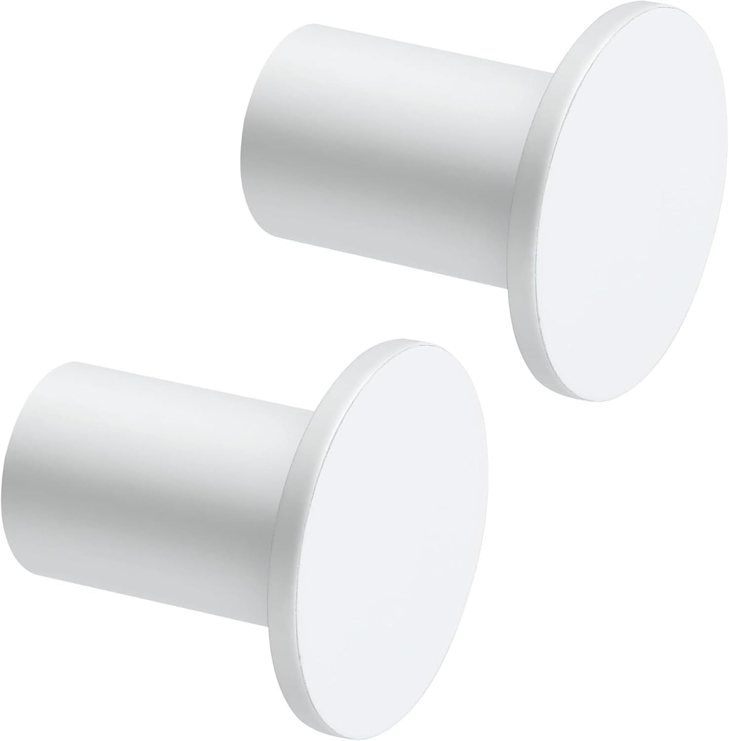 Wandhaken – 2er-set – Weißer Edelstahl – Dezentes, Rundes Design (45 Mm) – Für Bad Und Küche