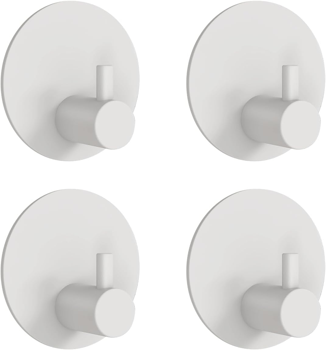 Weiße Klebehaken Für Die Wand – 4er-set – Edelstahl – Kein Bohren Erforderlich, Wasserfest – Küche Und Bad – 5 Cm Wandstärke