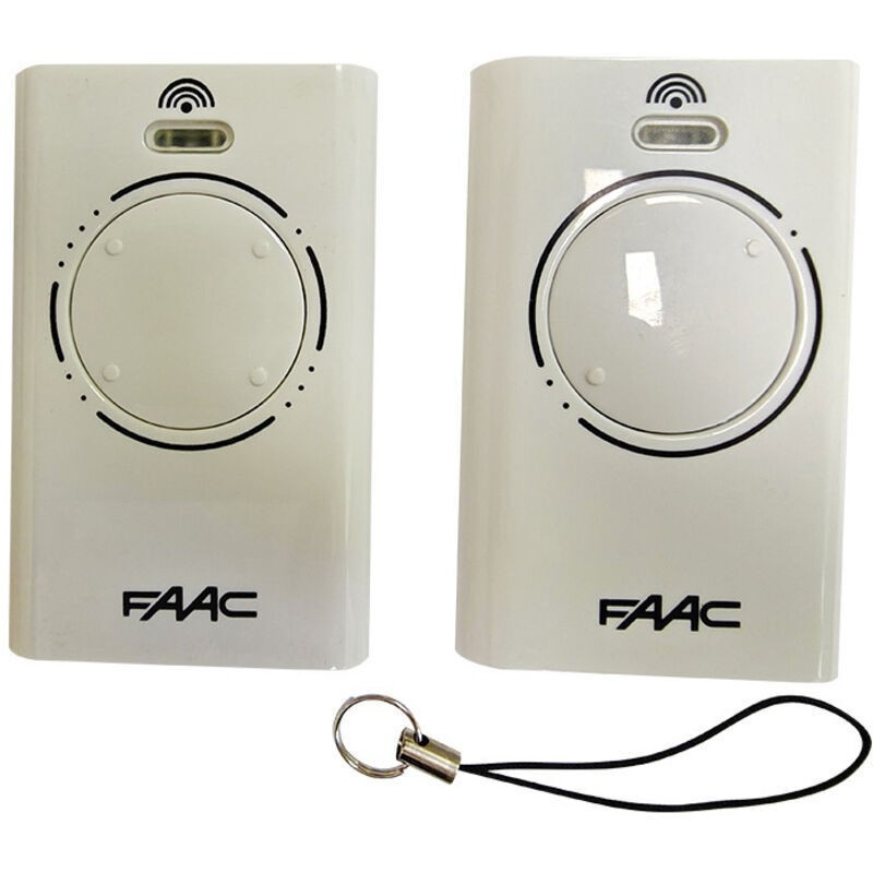 Lot De 2 Télécommandes Faac Xt2 2 Canaux 433 Mhz Blanc Émetteur D'Origine Rolling Code Slh Lr