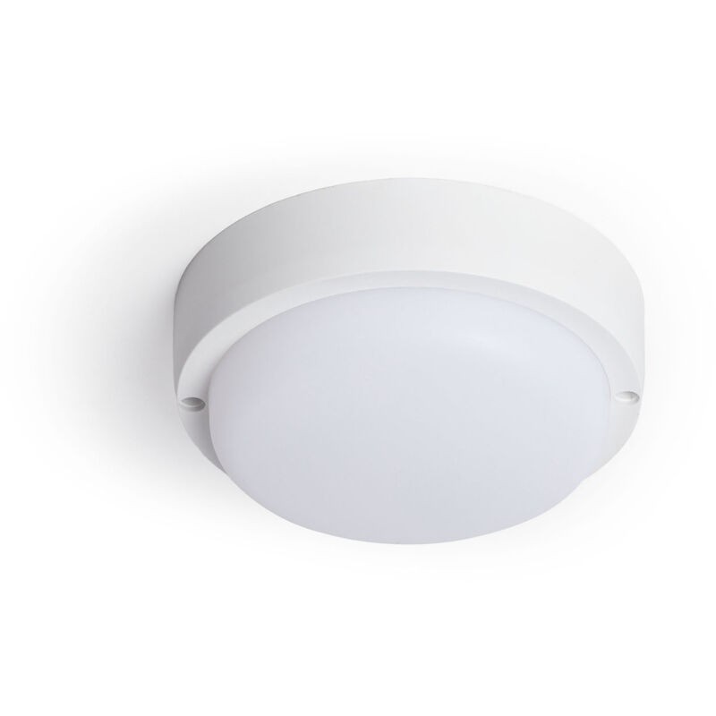 Plafonnier Led Extérieur Rond 15w Hublot White Ip65 Ø155 Mm 3000k Blanc Chaud