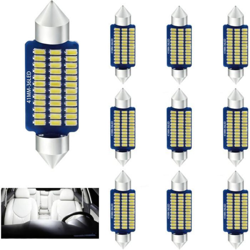 10 Stück 41-mm-led-autoinnenraumlampen, Led-autoinnenraumbeleuchtung, Superhelle 12-v-weiße Lampen