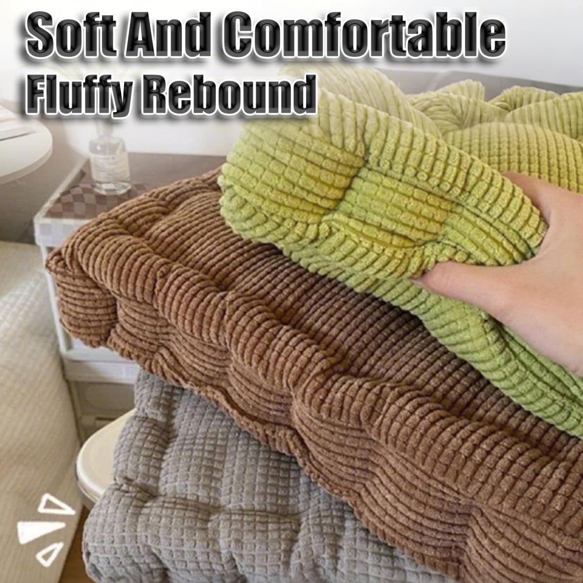 Coussins De Chaise Ronds Jeiibrzui 40 Cm - Lot De 2 En Velours Côtelé Doux - Antidérapants Et Lavables Avec Fermeture Éclair - Blanc - Idéaux Pour
