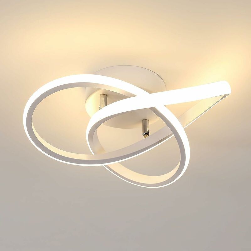 Plafonnier Led Moderne, Luminaire Plafonnier Led Créatif En Aluminium 30w, Lampe De Lustre Pour Cuisine, Salon, Chambre, Salle À Manger - Blanc -