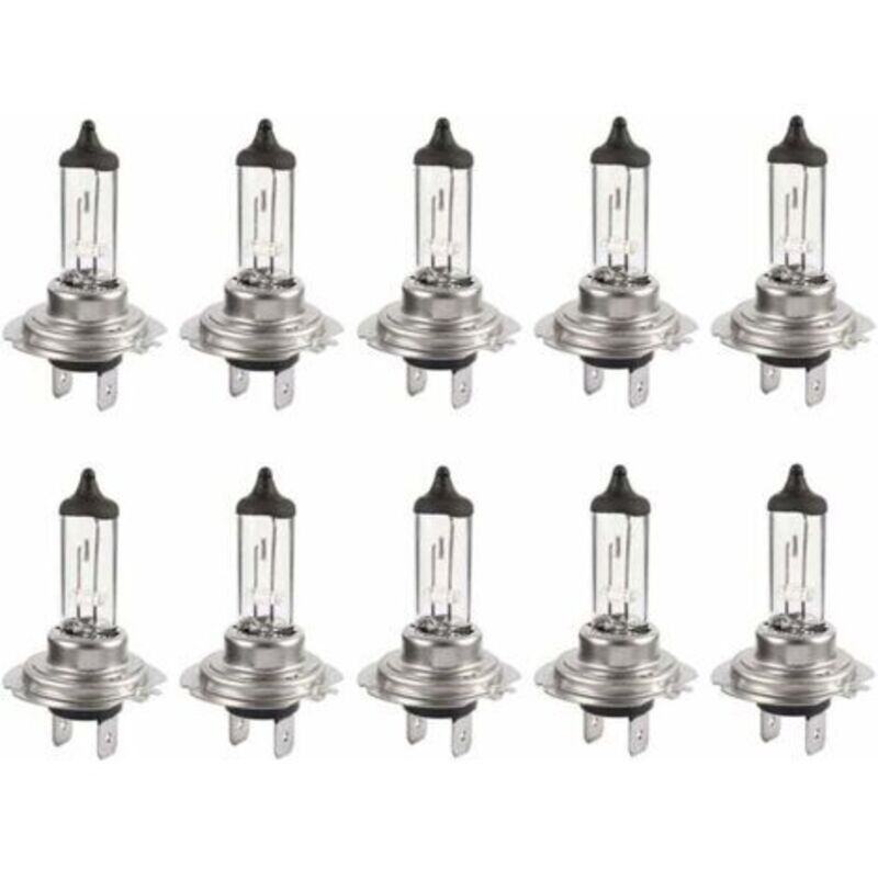 Lot De 10 Ampoules Halogènes Led 12v H7 55w - Longue Durée, Blanc, Feux De Croisement Pour Voiture