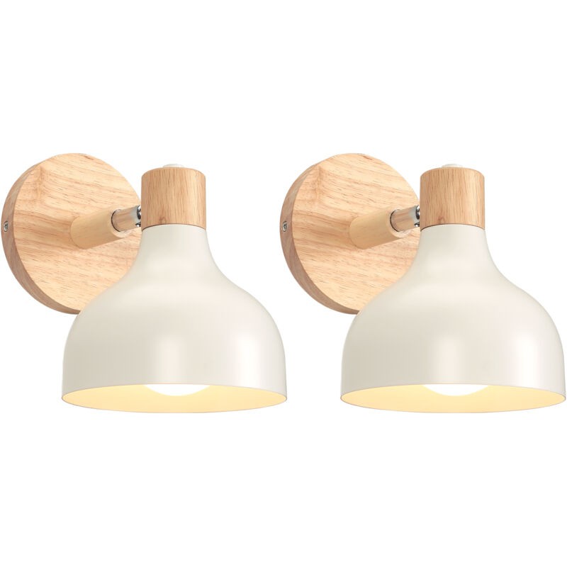 Set Mit 2 Retro-wandleuchten Für Den Innenbereich, Verstellbare E27-vintage-wandlampen Aus Holz Und Metall Für Wohnzimmer, Schlafzimmer, Badezimmer