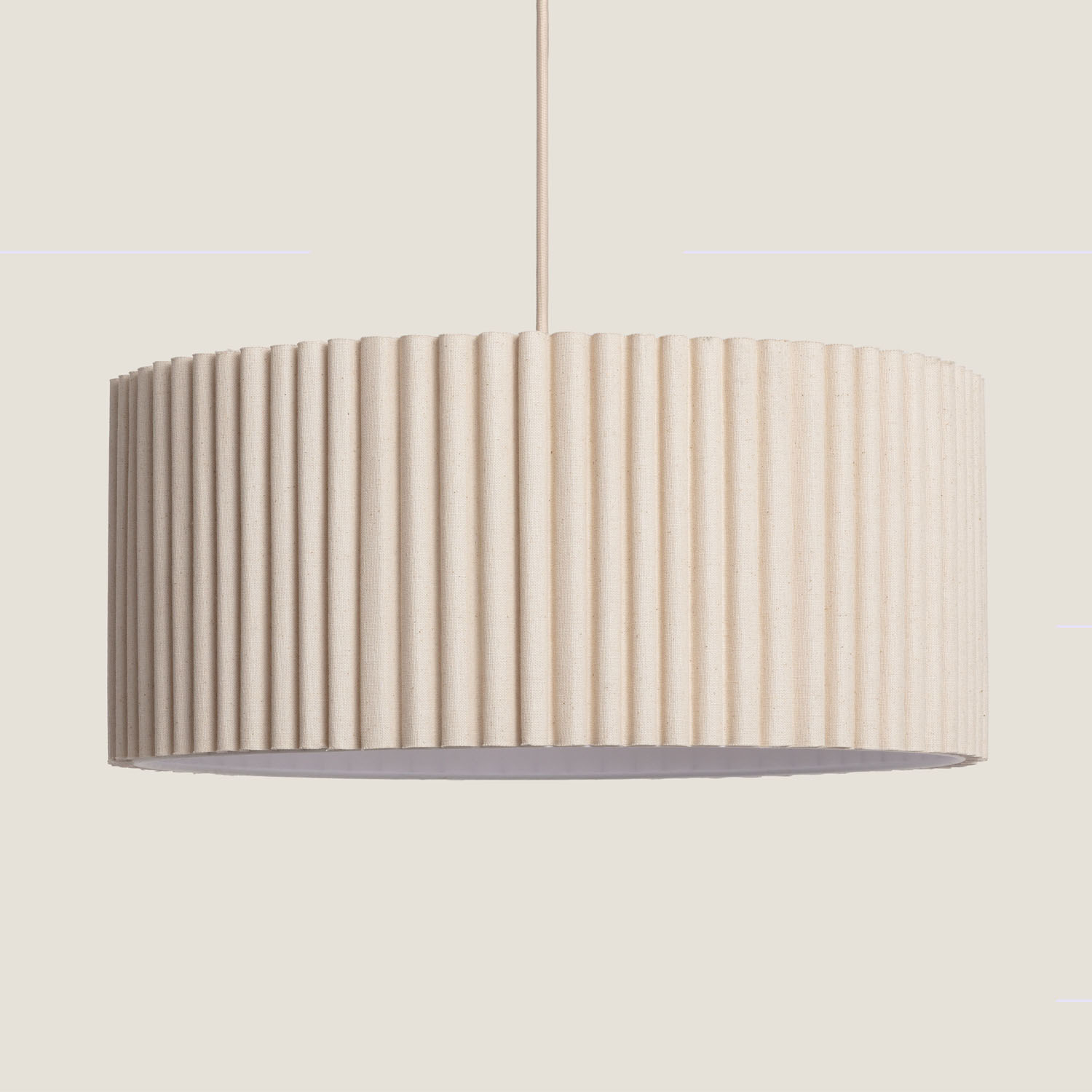 Pendelleuchte Leinen Linen Beige Ø46 Cm