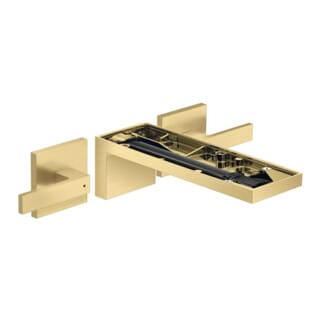 hansgrohe Fertigset Axor MyEdition 3-Loch-Waschtischarmatur, Wd, o. Pl., brush. gol opt